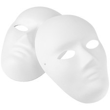  4 Pcs Plain White Masks to