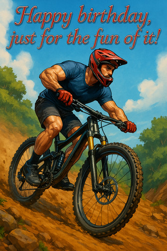 Downhill mountain bike rider - mountain,