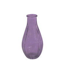 Glass Grooved Bottle Bud Vase