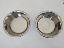 2x (Pair Of) Stainless Steel Non Slip Bottom Feeding Bowl Food Drink Dog Cat Pet