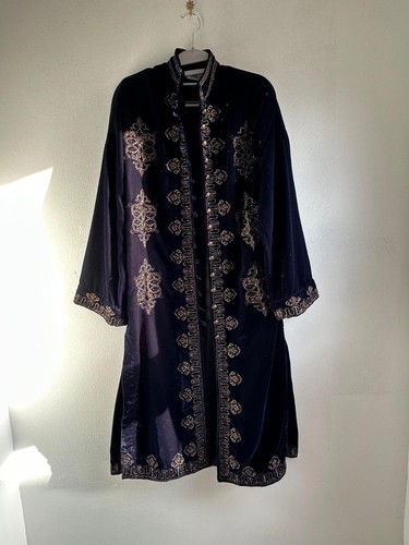 Zara velvet embroidered ink - velvet,