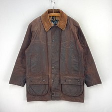 Barbour Vintage Beaufort Wax Jacket Mens Small Brown Waxed Country Classic Coat