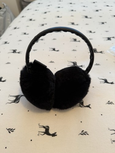 Black fluffy ear muffs - fluffy,