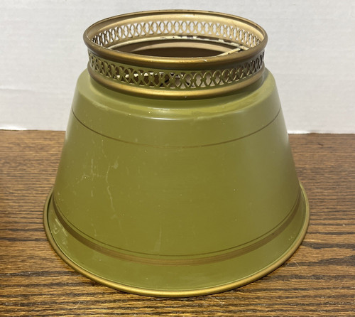 Vintage metal toleware lamp - vintage,