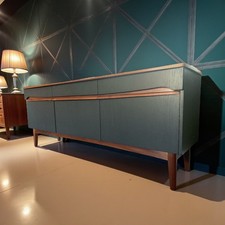 Vintage MCM Remploy Teak Sideboard Painted Fusion Cast Iron (Not Nathan)