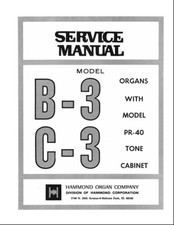 Hammond B3 C3 Service Manual Repair PDF Schematic Diagrams - Schematic PR40 QR40