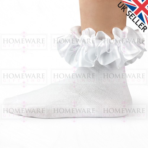 Girls frilly satin - frilly, ankle