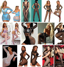 Plus Size Bodystocking Lingerie Open Crotch Fishnet Body Stocking Bodysuit 6-26
