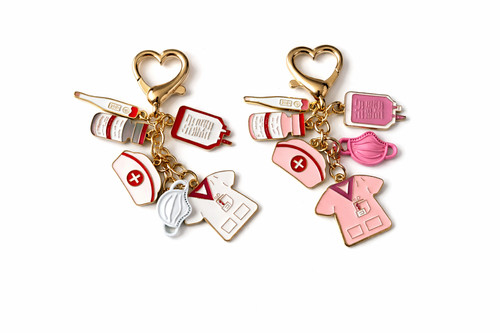 Nurse keyring medical charm - nurse,