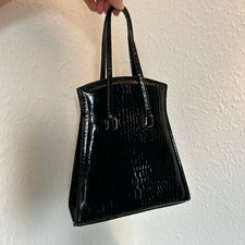 Faux Leather Black Crocodile