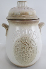 Rumtopf 1960/70's German Lidded Pot With Small Handles With Fruit Decoration
