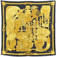 Authentic HERMES Scarf Carre 90 ARMETS en PANACHE Feathered Cavalry Helmet