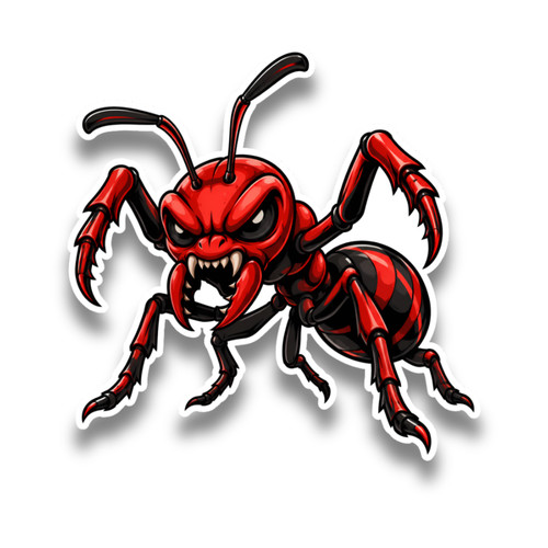 Angry red ant insect cartoon - insect,