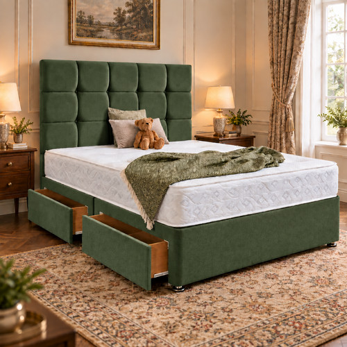 Luxury fabric divan - fabric, set