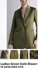 Ladies Green Satin Tux Jacket