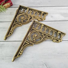 Pair of Wall Shelf Cistern Brackets Decorative Railway Victorian Scroll Style 