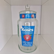 RARE Vintage Cadbury's 2.75lb Roses Chocolates Glass Sweet Jar 27cm Tall *Flaw*
