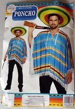 Men's Mexican Poncho Western Bandit Fancy Dress Party 