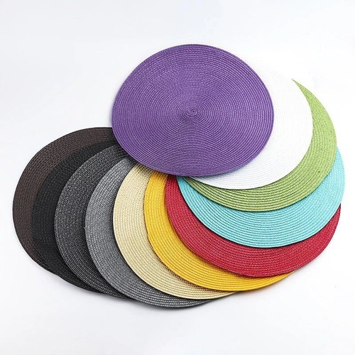 Round woven table place - table,