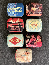 Set of 7 Coca Cola Coke mint box pill tin container retro new Bristolware 1994