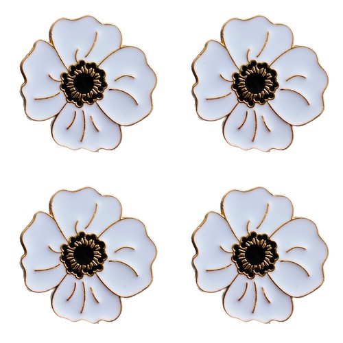 4pcs white poppyday pin - pin, bagde