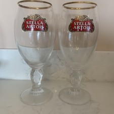 2 x Stella Artois Pint Chalice Glasses 20oz