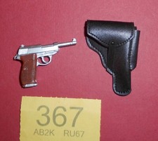 1/6th scale German ww2 P38 Pistol + holster for 12" toy action figures