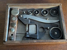Swiss Watch Crystal / Case Back Press Set + Dies + Box, Vintage Watchmaker Tool