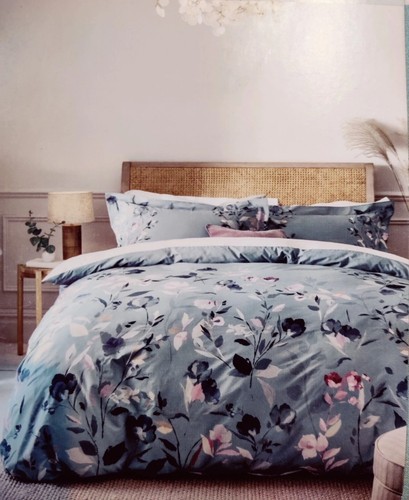 Blue white floral oxford - floral,
