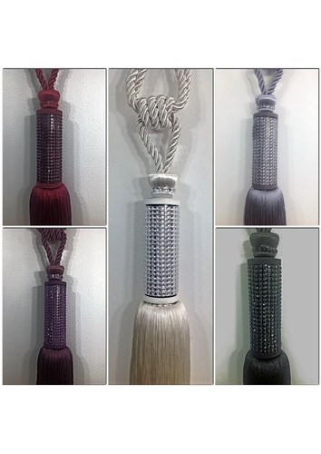 Tie backs full diamante pair - backs,