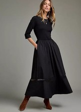 Dress Black Lace Trim Mix Fabric Dress by Together Size 18 RRP £59