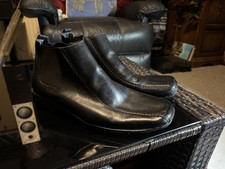 Mens Size 10 Black Leather Dealer Style Boots