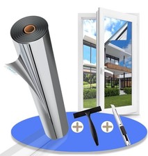 Domestic Window Privacy Film One Way Heat Reflective Sun Block Silver 44.5x200cm
