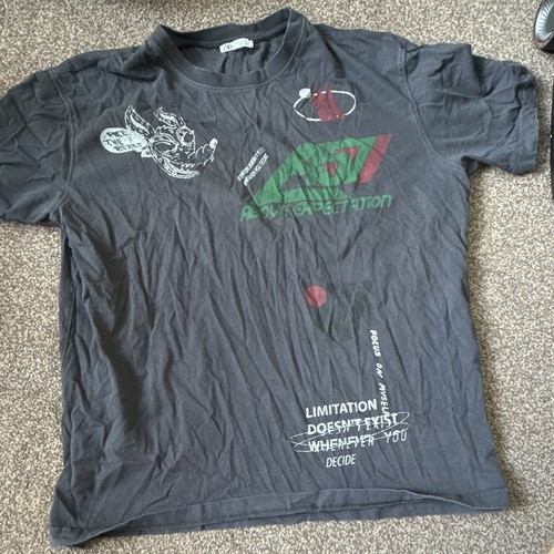 Zara men black graphic print - black,