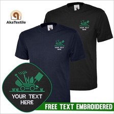 Personalised Embroidered Custom Text Gardener Service TShirt Workwear Farmer Top