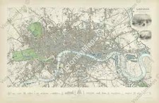 Antique map LONDON Victorian