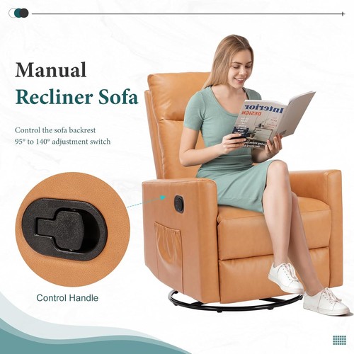 Brown swivel rocker recliner - brown,