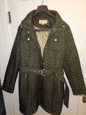 Michael Kors Quilted Belted Coat - Size L- Olive Green