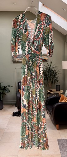 Boden wrap top green print - boden,