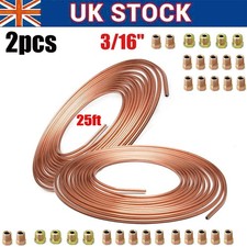 2pc 25ft Copper Brake Pipe