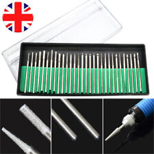 30x Diamond Burr Bits Drill Kit For Art Engraving Carving Dremel Rotary Tool Set
