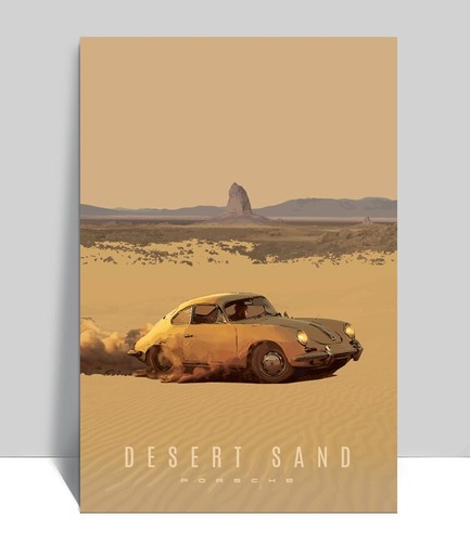 Poster porsche 356 desert - desert, sand