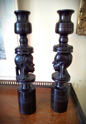 Pair hand carved black - of,