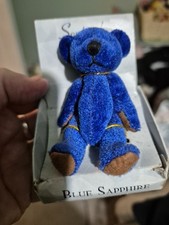 Vintage September Sapphire Russ Bear In Package 2" Sitting