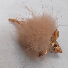 Vintage Gold Tone Mouse Brooch