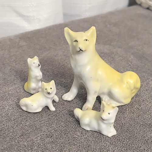 Porcelain dog family figurines - porcelain,