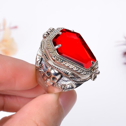 Skull coffin poison ring - skull,