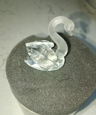 Swarovski ? Crystal Swan See Description With Frosted Neck And Head Boxed