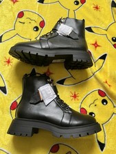 ASOS Women’s Biker Buckle Ankle Boots Sz 5 NEW Lace Up Military Style