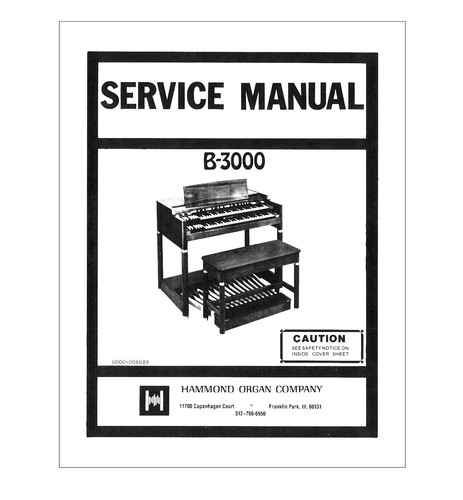 Hammond 3000 service manual - hammond, b-3000